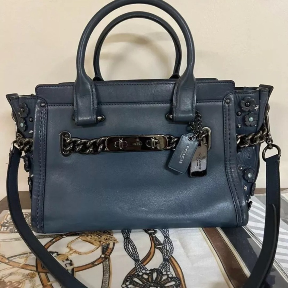 luxury leather handbag Coach